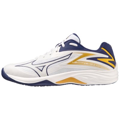 Zapatillas Para Voleibol Mizuno Lightning Star Z7 JR Hombre - Blancos / Azules / Dorados - Chile M7